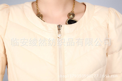 专为批发采购定制 2013冬新款名媛淑女无领圆领羽绒服解析